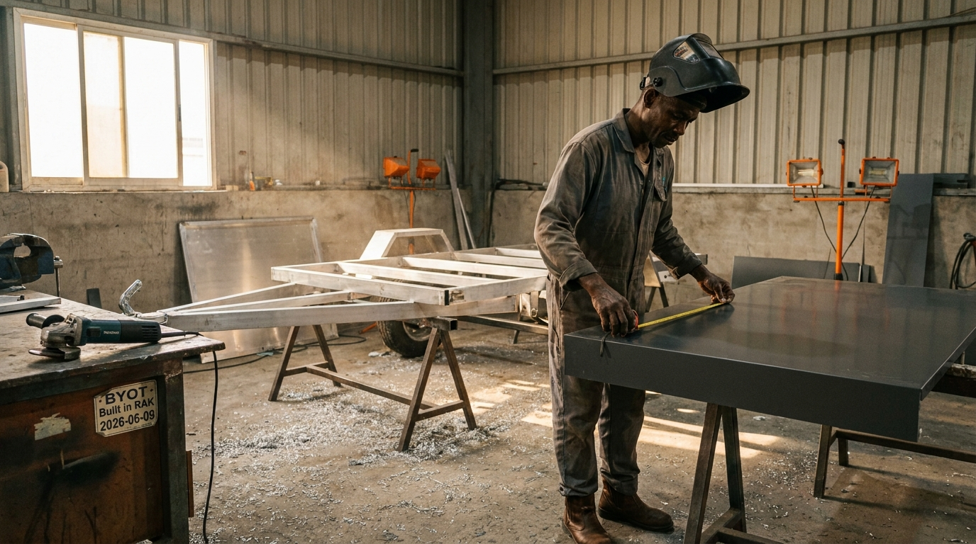 Aluminium fabrication workshop in RAK