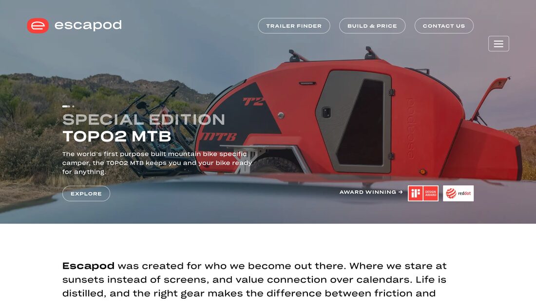 Escapod landing page