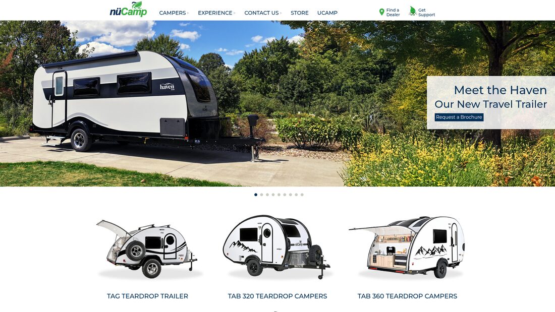 nuCamp RV landing page