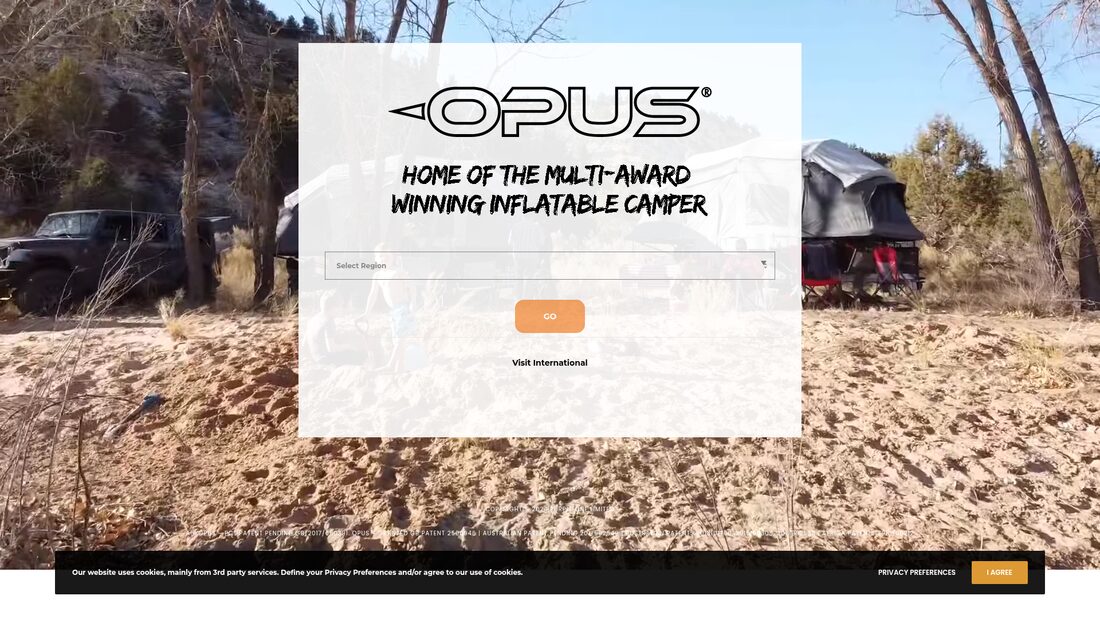 OPUS Camper landing page